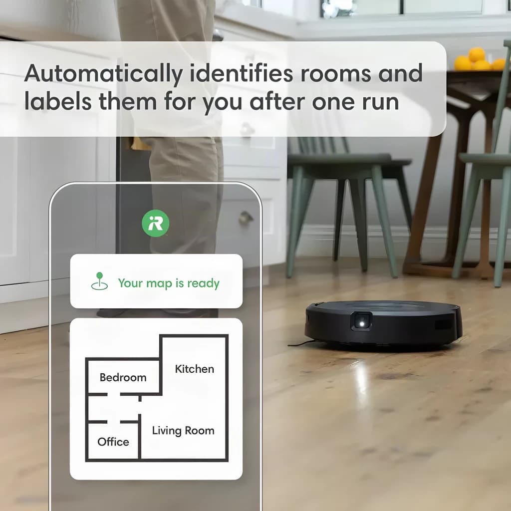 Robot aspirador iRobot Roomba Combo j5 Antracite vSLAM Esfregador Esvaziamento Automático, app: mapa de divisões gerado