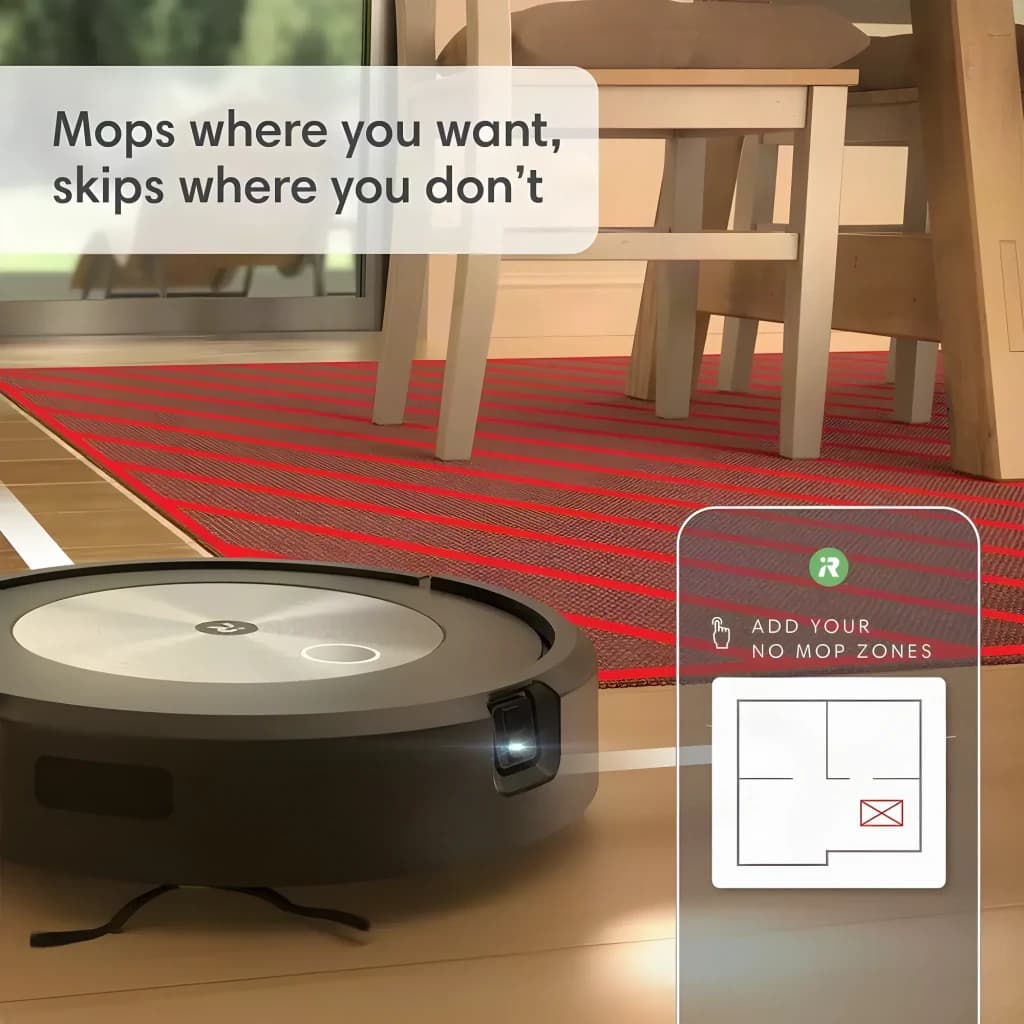 Robot aspirador iRobot Roomba Combo j5 Antracite vSLAM Esfregador Esvaziamento Automático, zona sem esfregão: evita tapete