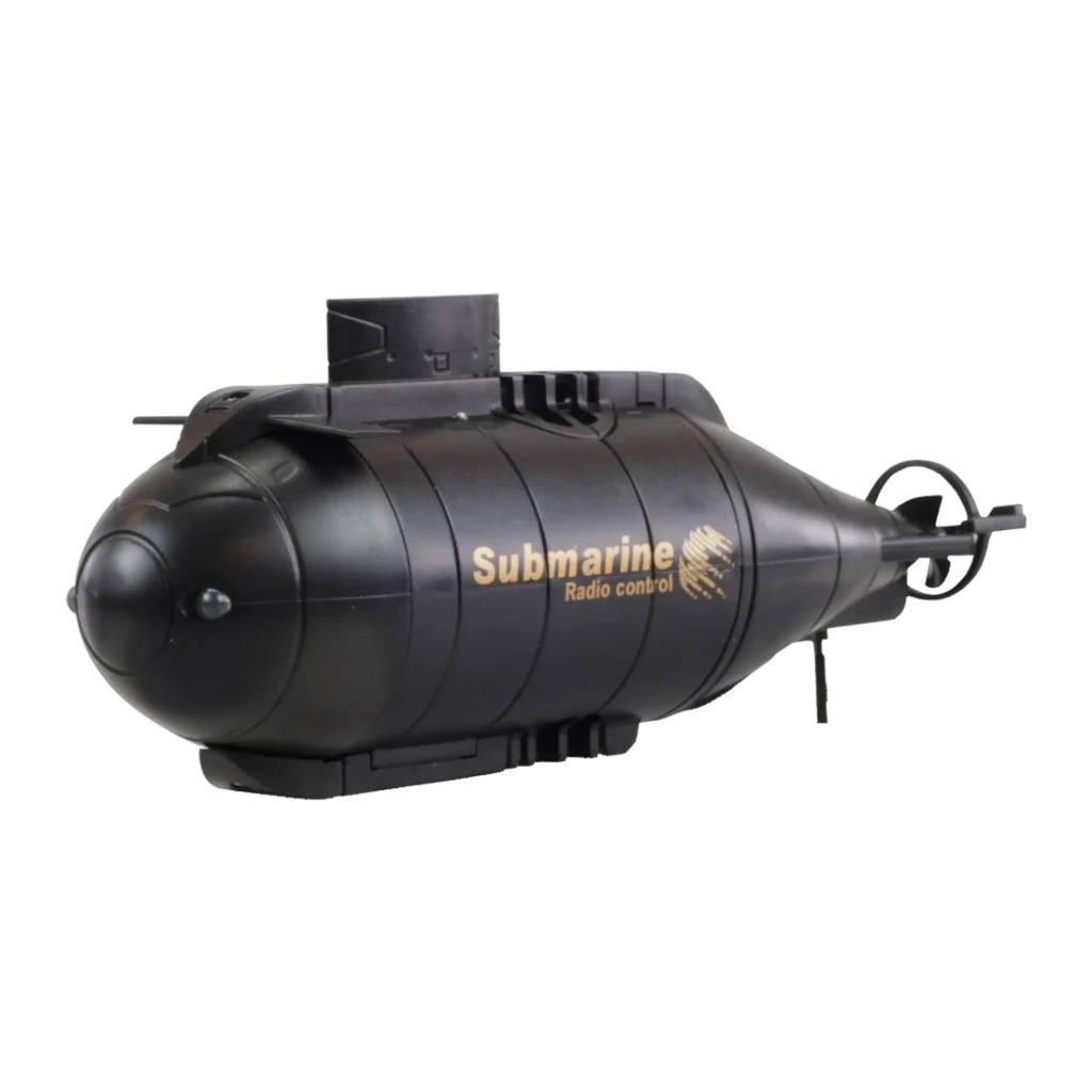 Bateau RC Amewi Noir RTR Moteur Électrique 5m 26037, vue latérale: sous-marin noir avec texte Submarine Radio Control