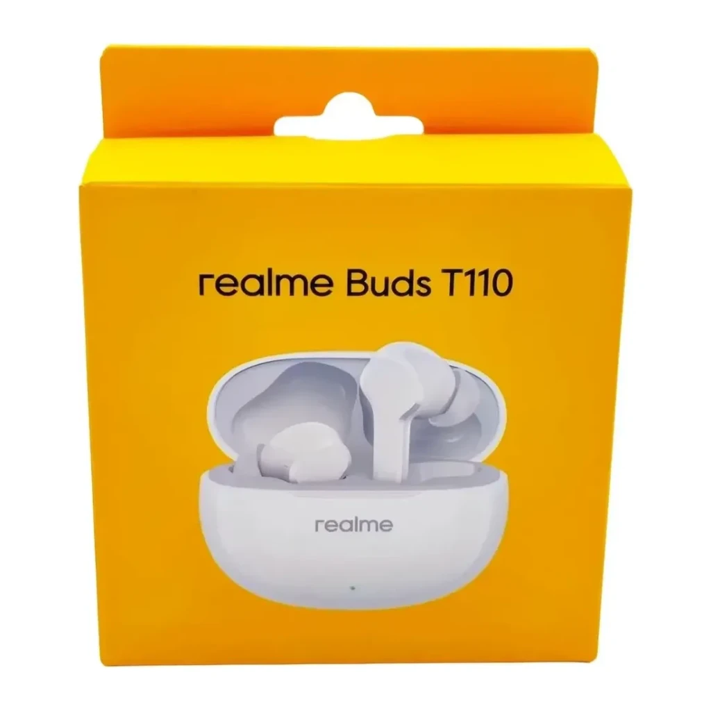 Auriculares Realme Buds T110 In-Ear TWS Bluetooth 5.4 38h con estuche IPX5, contenido de la caja: caja naranja con estuche