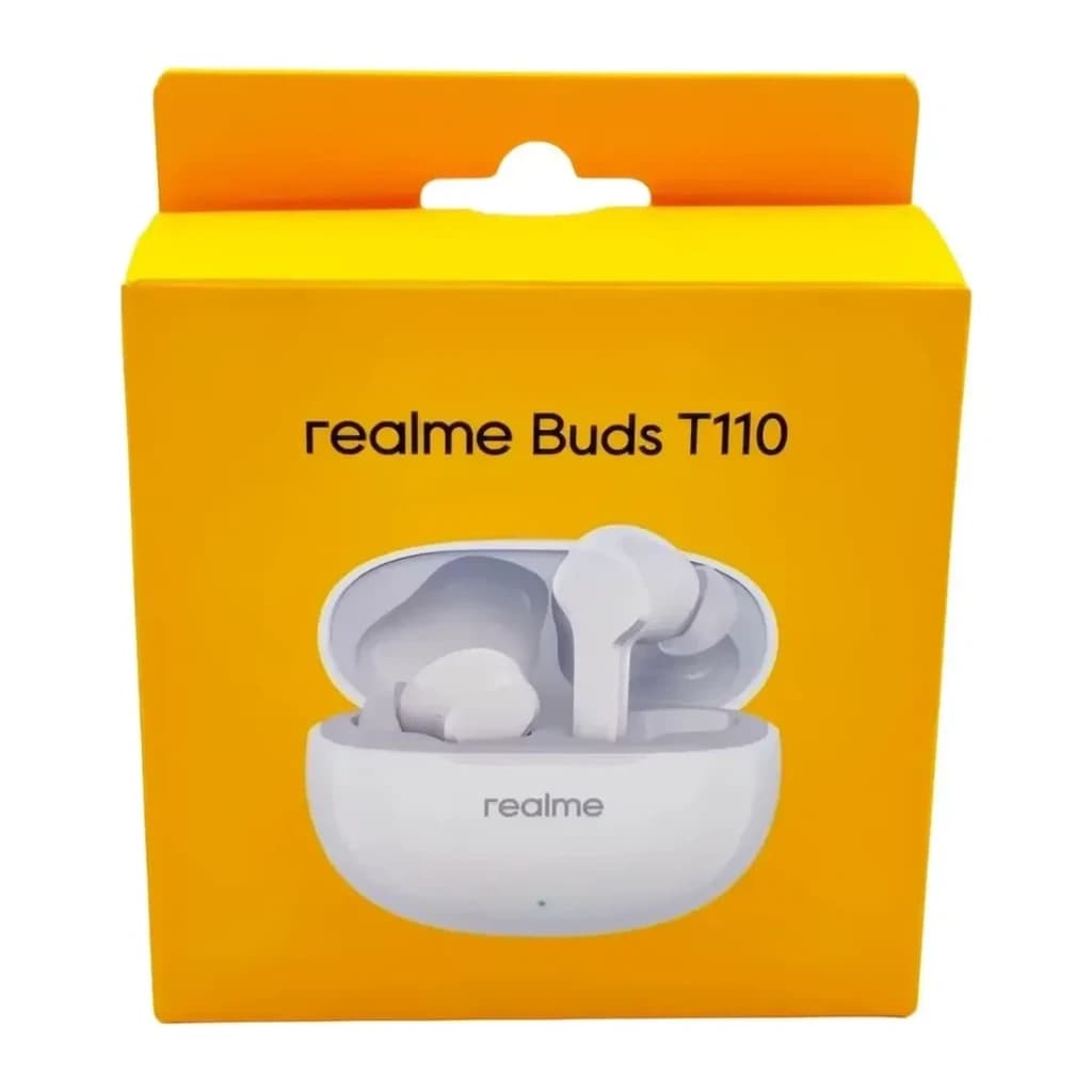Auriculares Realme Buds T110 In-Ear TWS Bluetooth 5.4 38h con estuche IPX5, contenido de la caja: caja naranja con estuche