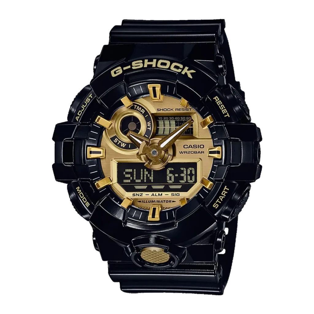 Casio G-Shock GA-710GB-1AER Cronómetro, Hora Mundial, Alarma Batería 5 Años
