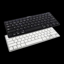 Teclado Approx Negro Bluetooth Español APPMX300BTB, vista superior: versión negra sobre versión blanca, diseño compacto
