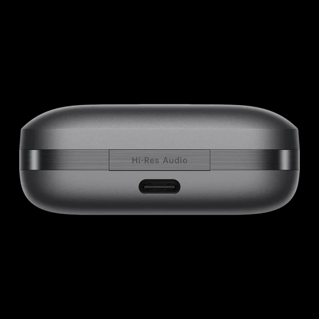 Auriculares realme Buds Air 7 Pro Cancelación de Ruido TWS Bluetooth 5.4, vista inferior: puerto USB-C y grabado Hi-Res