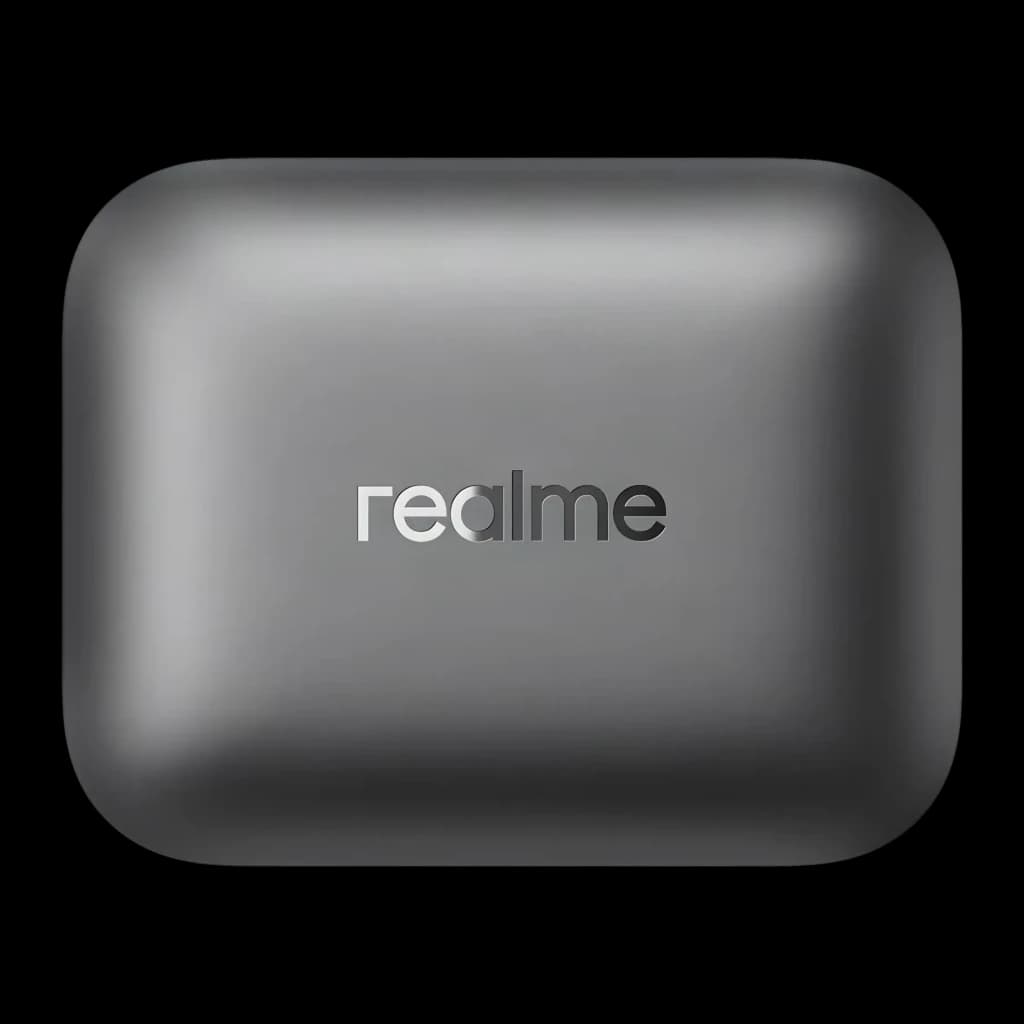 Auriculares realme Buds Air 7 Pro Cancelación de Ruido TWS Bluetooth 5.4, vista frontal: estuche cerrado gris con logo