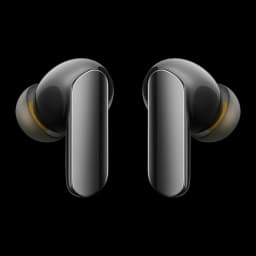 Auriculares realme Buds Air 7 Pro Cancelación de Ruido TWS Bluetooth 5.4, vista frontal: par de earbuds negros con tallos