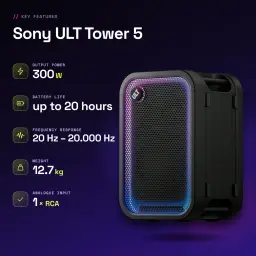 Enceinte de fête Sony ULT Tower 5 IP67 300W 20h Noir - caractéristiques