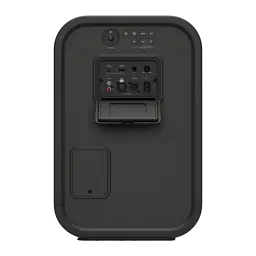 Enceinte de fête Sony ULT Tower 5 IP67 300W 20h Noir, vue arrière: panneau de connexions avec USB, XLR, Line Out et boutons