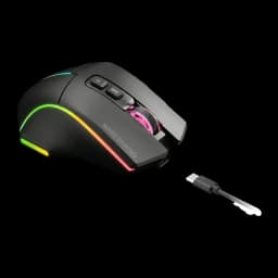 Souris Gaming Mars Gaming Sans Fil 12000 DPI Blanc MMW-VECTOR, côté: éclairage RGB multicolore, boutons DPI et câble USB-C