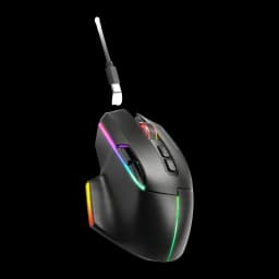 Souris Gaming Mars Gaming Sans Fil 12000 DPI Blanc MMW-VECTOR, vue latérale: éclairage RGB et câble USB-C détaché