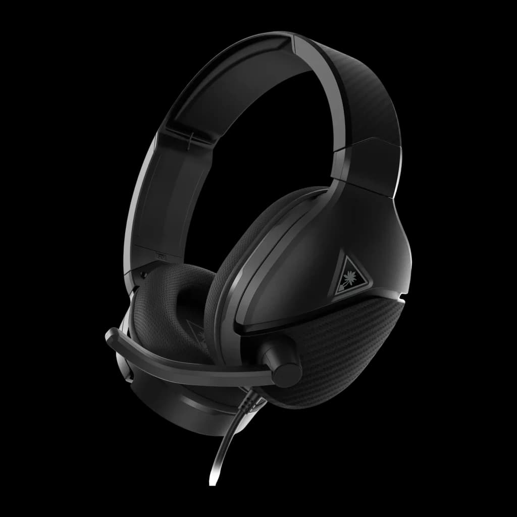 Auriculares Gaming Turtle Beach Recon 200 Gen 2 con Micrófono Diadema, vista lateral: auricular negro con logo triangular