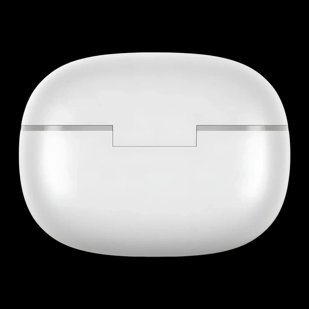 Auriculares Realme Buds T200 Lite In-Ear TWS Bluetooth 5.4, vista frontal: estuche de carga blanco cerrado con línea