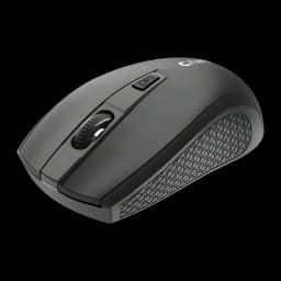 Rato sem fios Canyon MW-7 Preto RF 2.4GHz, vista lateral: roda de scroll, botão DPI e textura hexagonal no painel direito