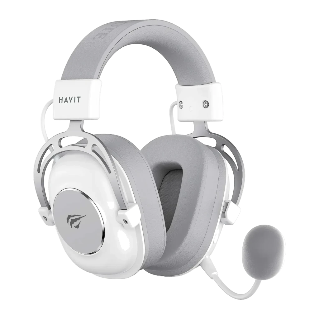 Auriculares Gaming Havit H2002YG Inalámbricos con Micrófono Boom y Drivers de 50mm Blanco Gris