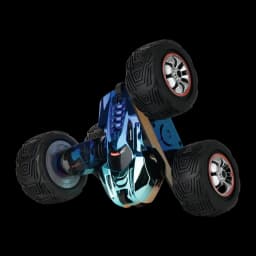 Voiture RC Carrera Turnator Color Flip 1:16 20km/h 20min 2,4 GHz, vue diagonale: cascade latérale avec carrosserie chromée
