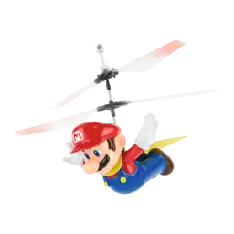 Helicóptero RC Carrera Super Mario Flying Cape 2.4 GHz Rojo/Amarillo 5min Li-Po, vista lateral: figura Mario con capa