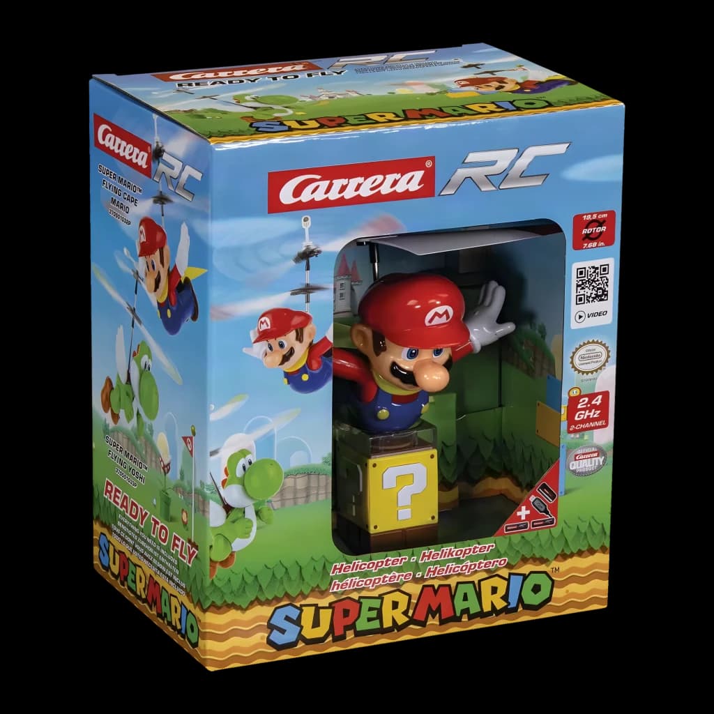 Helicóptero RC Carrera Super Mario Flying Cape 2.4 GHz Rojo/Amarillo 5min Li-Po, caja: packaging frontal con ventana