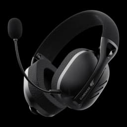 Auriculares Gaming Havit Fuxi H3 Inalámbrico Micrófono, vista lateral: micrófono flexible, almohadillas hexagonales y logo