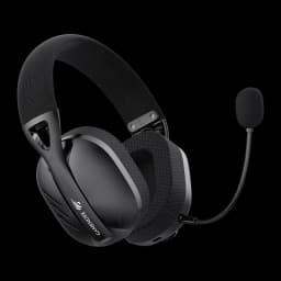 Auriculares Gaming Havit Fuxi H3 Inalámbrico Micrófono, vista lateral: almohadillas hexagonales, diadema textil y micrófono