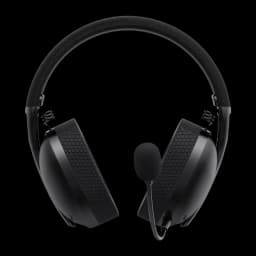 Auriculares Gaming Havit Fuxi H3 Inalámbrico Micrófono, vista frontal: almohadillas hexagonales negras y micrófono flexible