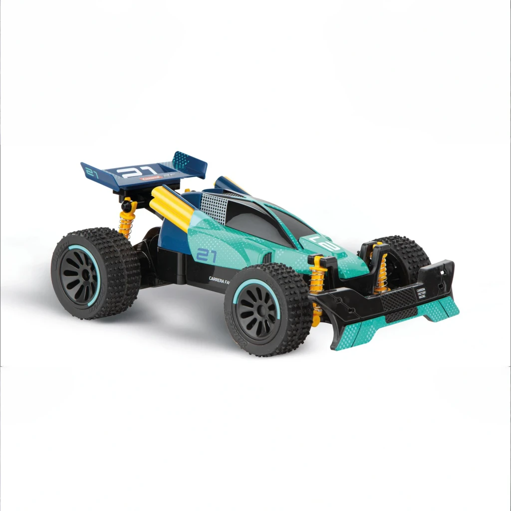 Buggy RC Carrera Factory Racing 2.4 GHz 1:20 12km/h 20min, en utilisation: vue latérale-avant en angle, carrosserie