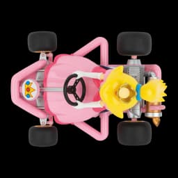Coche RC Carrera Mario Kart Pipe Kart Princess Peach 1:18 Rosa 9km/h 30min, vista superior: volante, corona y figura