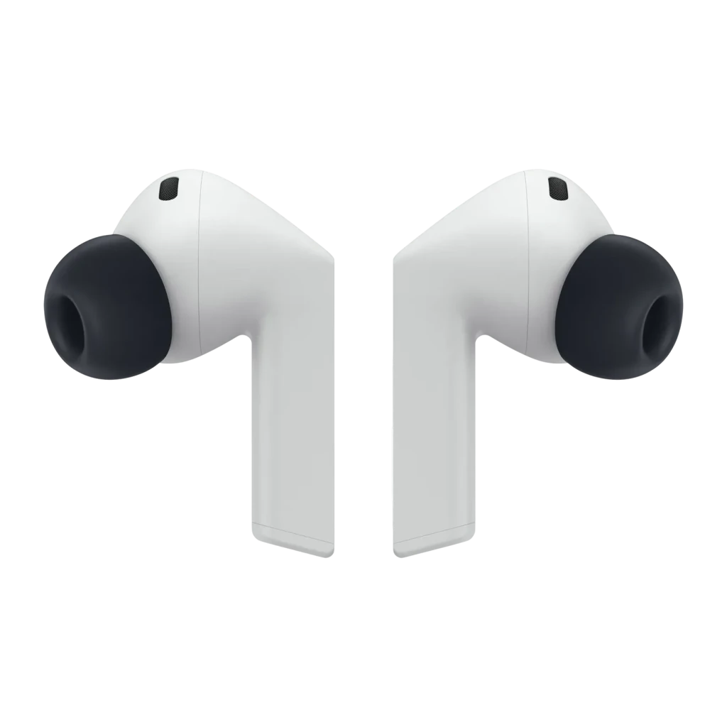 Auriculares Samsung Galaxy Buds3 FE SM-R420 Cancelación de Ruido Activa TWS, vista frontal: par de auriculares blancos