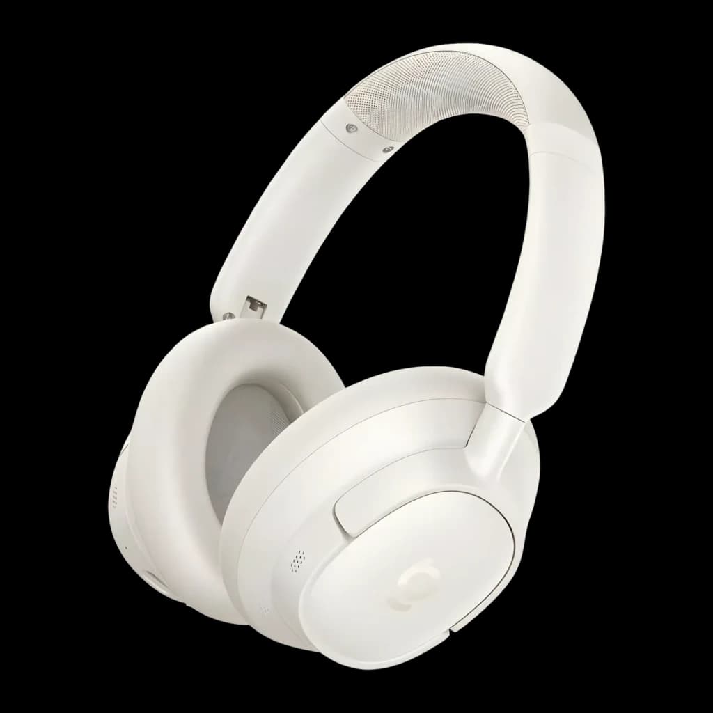Casque Baseus Bass BH1 NC Wireless ANC Starlight Réduction de Bruit, détail: écouteur droit blanc avec bouton tactile