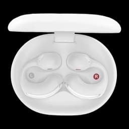 Écouteurs Acefast AceClip Pro FA006 Open-Ear TWS Bluetooth 5.4, détail: boîtier ouvert vu de dessus avec écouteurs L et R