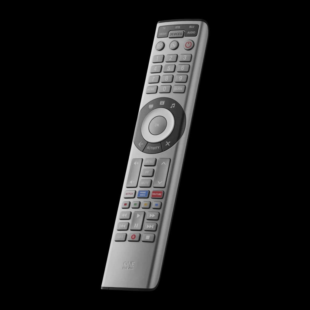 Mando a distancia universal One for All Smart Control Pro 5 URC7956, detalle: botonera completa con accesos directos