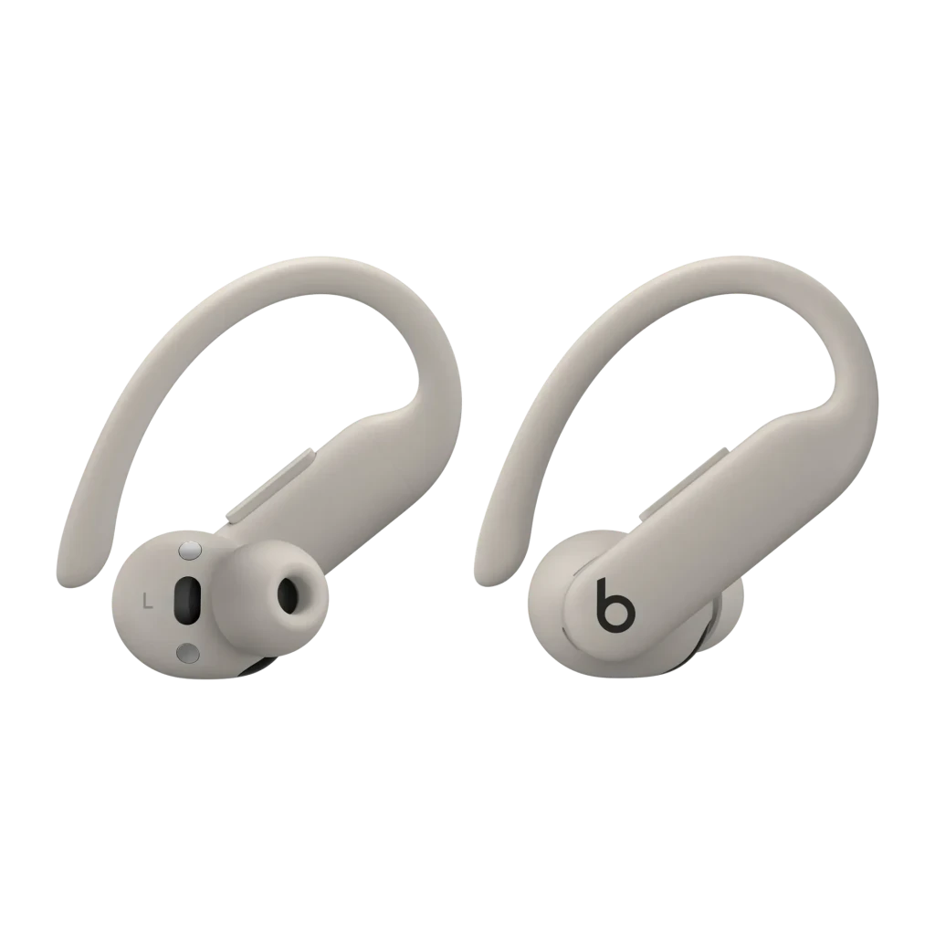 Écouteurs Beats Powerbeats Pro 2 Réduction de Bruit In-Ear Bluetooth blancs, détail: les deux écouteurs avec crochet