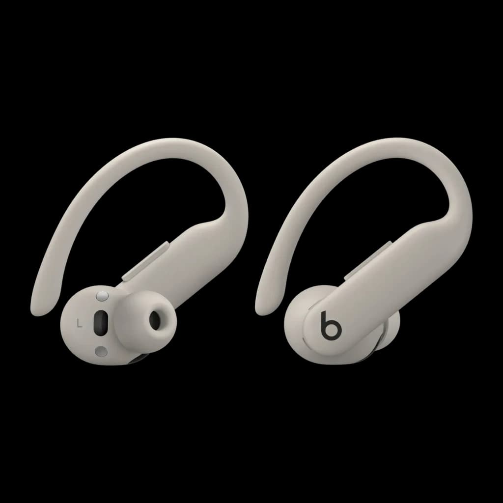 Écouteurs Beats Powerbeats Pro 2 Réduction de Bruit In-Ear Bluetooth blancs, détail: les deux écouteurs avec crochet