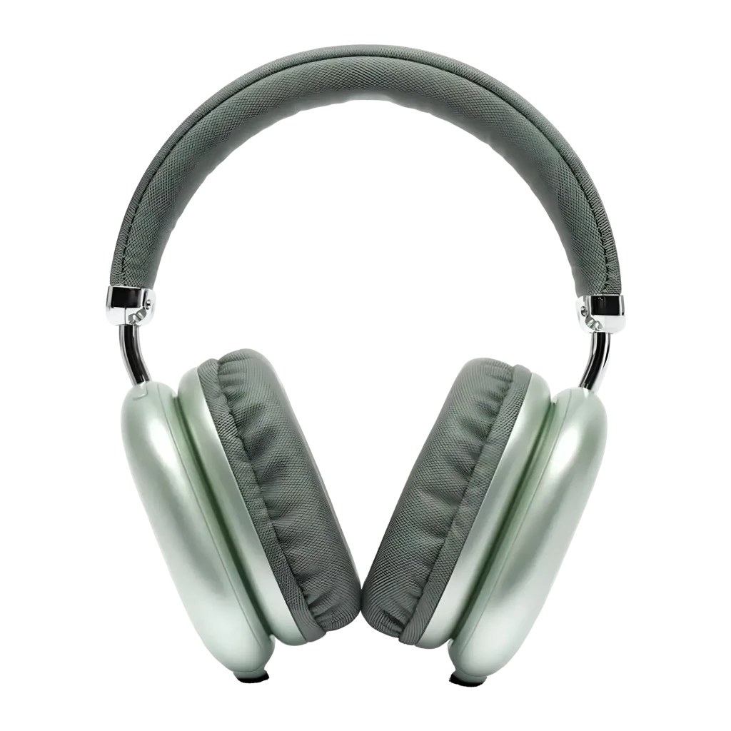 Auriculares HOCO W35 Max Diadema Bluetooth 5.3 + Jack 3,5mm 90h verde, detalle frontal: almohadillas textil y arco acolchado