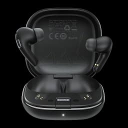 Écouteurs Acefast W4 In-Ear TWS Bluetooth 5.4 7h + 28h étui IPX4 noir, détail: intérieur de l'étui ouvert avec contacts
