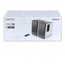 Altavoces Edifier R1700BT 66W RMS Bluetooth, contenido de la caja: caja retail con imagen de los altavoces y mando