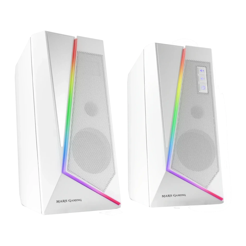 Mars Gaming Negro/Blanco Ms7, Altavoces Rgb Control, Bluethooth 5.0 + Jack 3.5, Sonido Dsp 20W, Altavoces Rgb O - Imagen 4