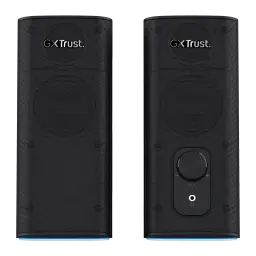 Altavoces Trust GXT 612 Cetic 18W PMPO Batería integrada Bluetooth + Jack 3,5mm, vista frontal: dos altavoces negros