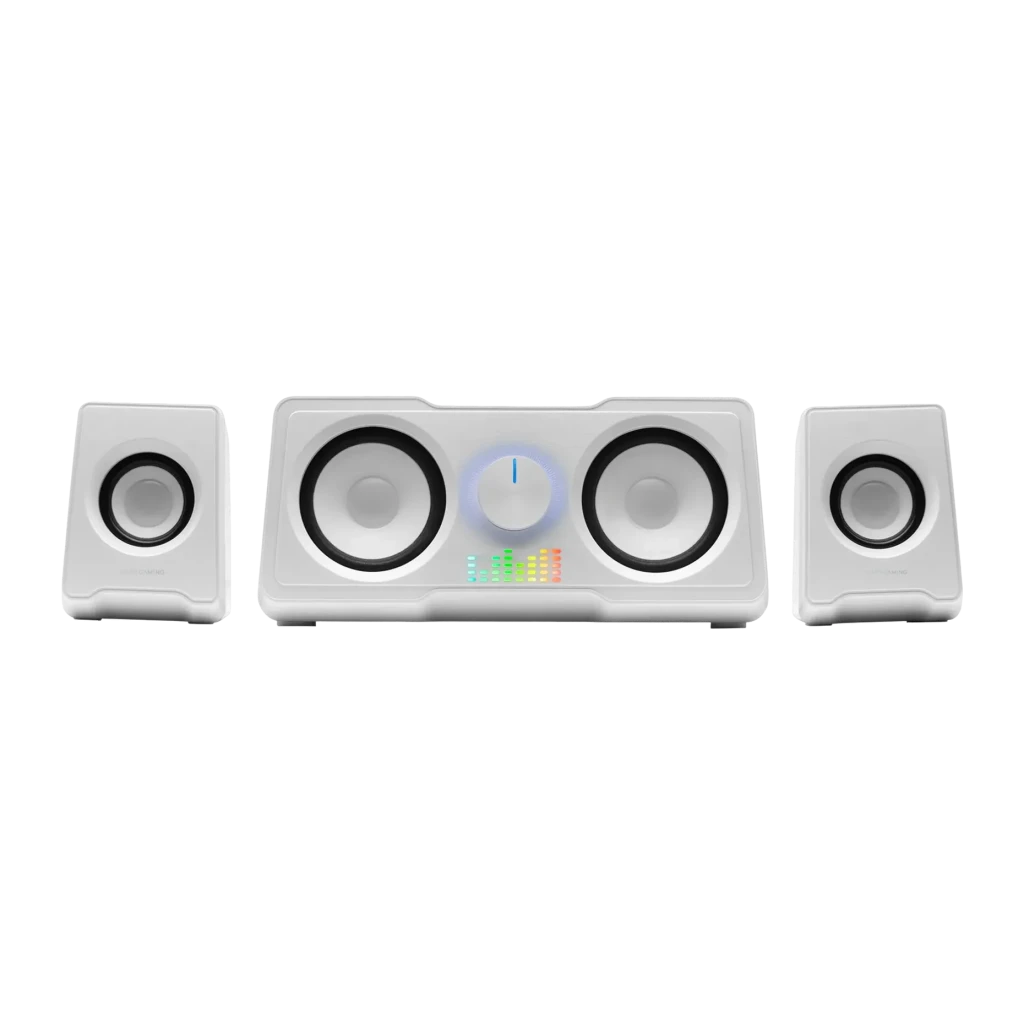 Mars Gaming Blanco Altavoces Compactos Gaming 2.2 Ms22w, Rgb Flow, Subwoofer, Dsp 35W, - Imagen 4