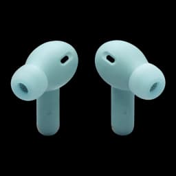 Auriculares JBL Wave Beam 2 Cancelación de Ruido TWS Bluetooth 5.3 10h IP54 azul, vista frontal: par de earbuds en menta