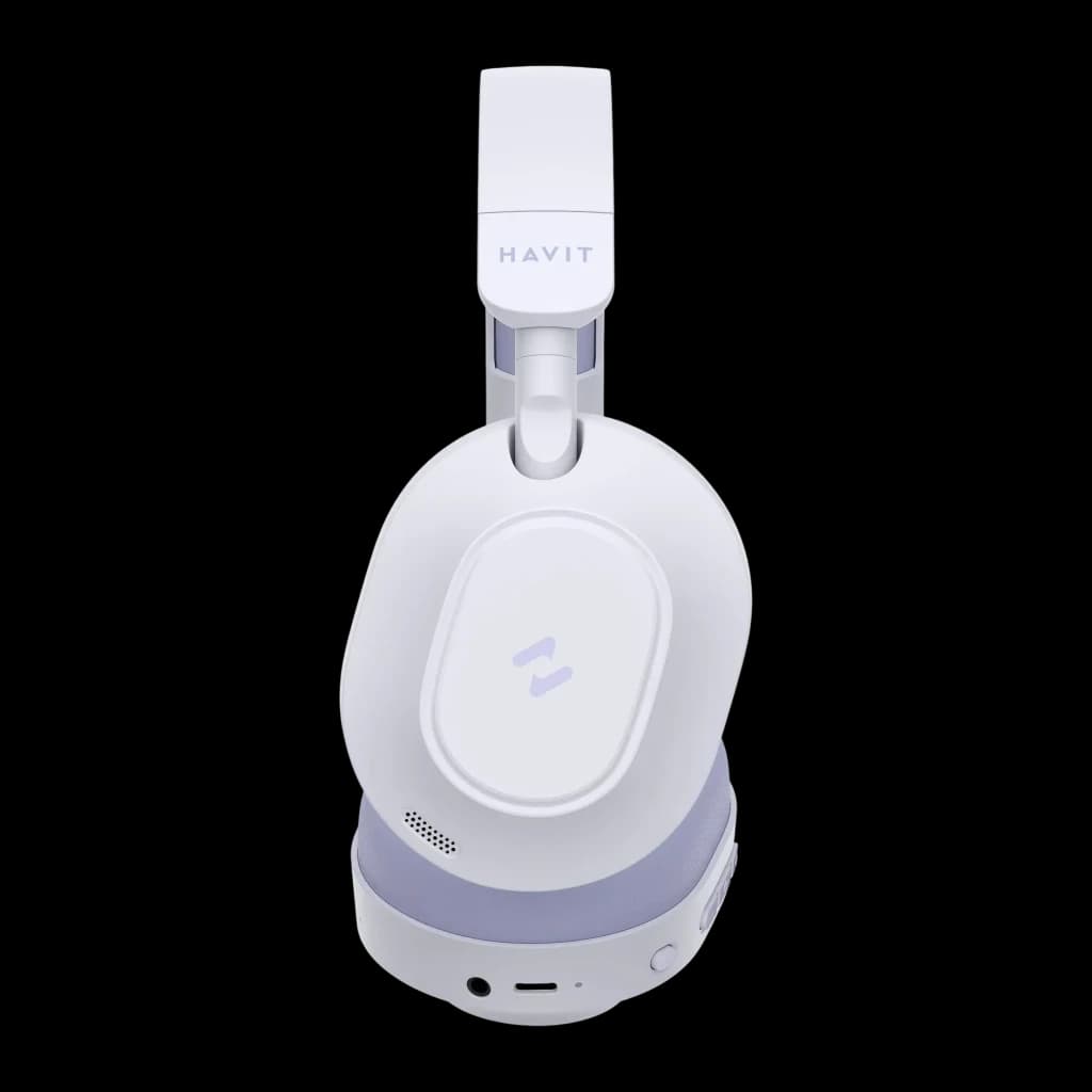 Auriculares Havit H668BT Cancelación de Ruido Diadema Bluetooth 5.4 80h, lateral: cojín, rejilla de micrófono y botones
