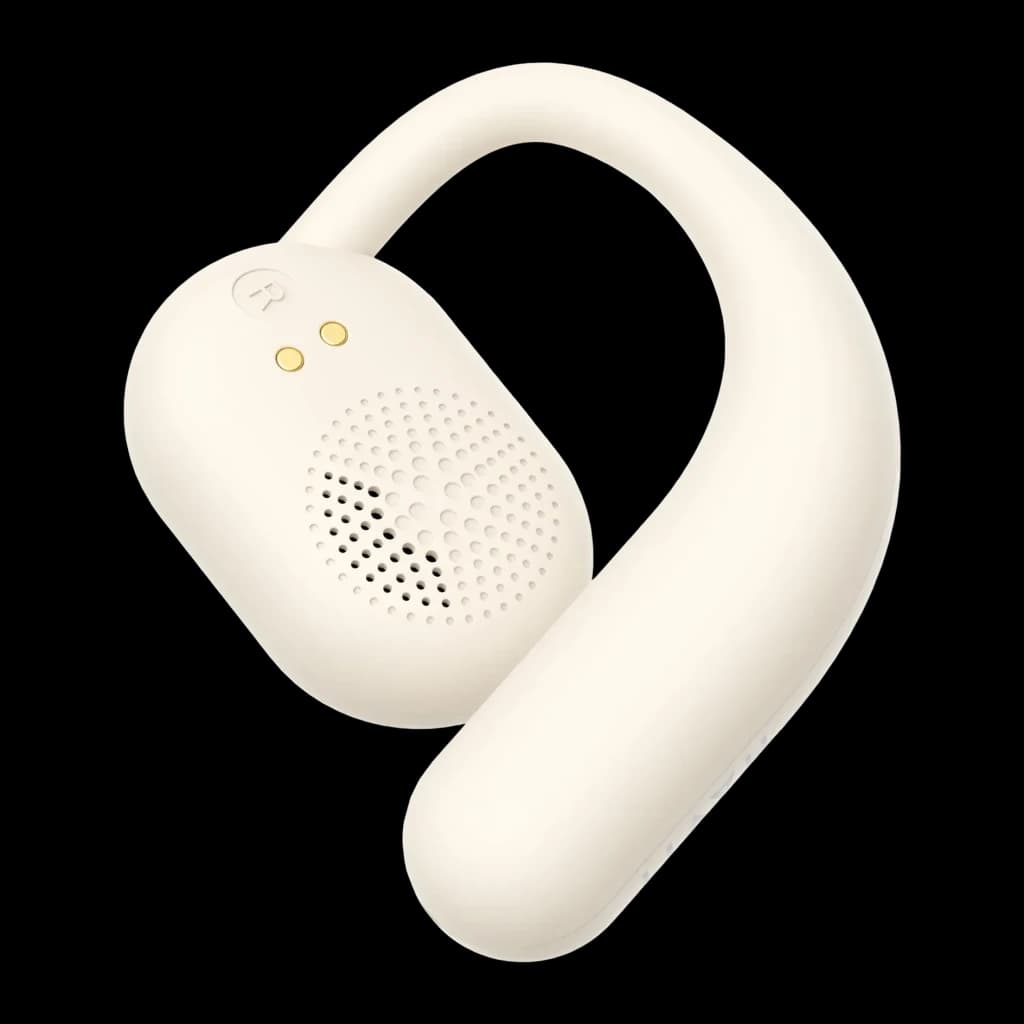 Auriculares Havit OWS914 Open-Ear TWS Bluetooth 5.3 21h con estuche IPX5, auricular derecho: rejilla altavoz y contactos