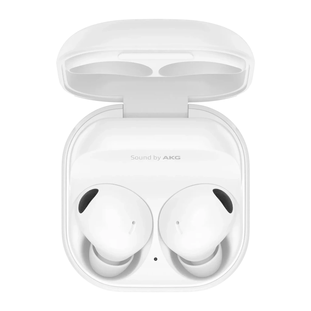 Auriculares Samsung Galaxy Buds2 Pro Cancelación de Ruido TWS Bluetooth 5.3, vista superior: estuche abierto con ambos