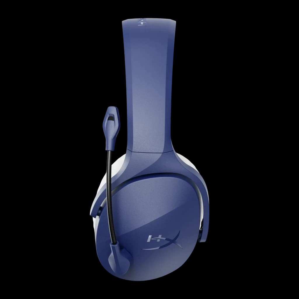 Auriculares Gaming HyperX Cloud Jet Inalámbricos Micrófono azul, vista lateral: micrófono flexible, logo HX y almohadilla