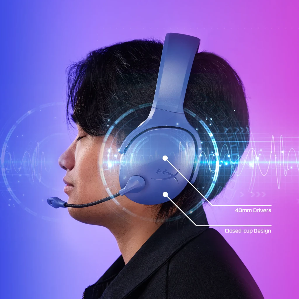 Auriculares Gaming HyperX Cloud Jet Inalámbricos Micrófono, perfil: persona con auricular puesto, drivers 40mm y diseño