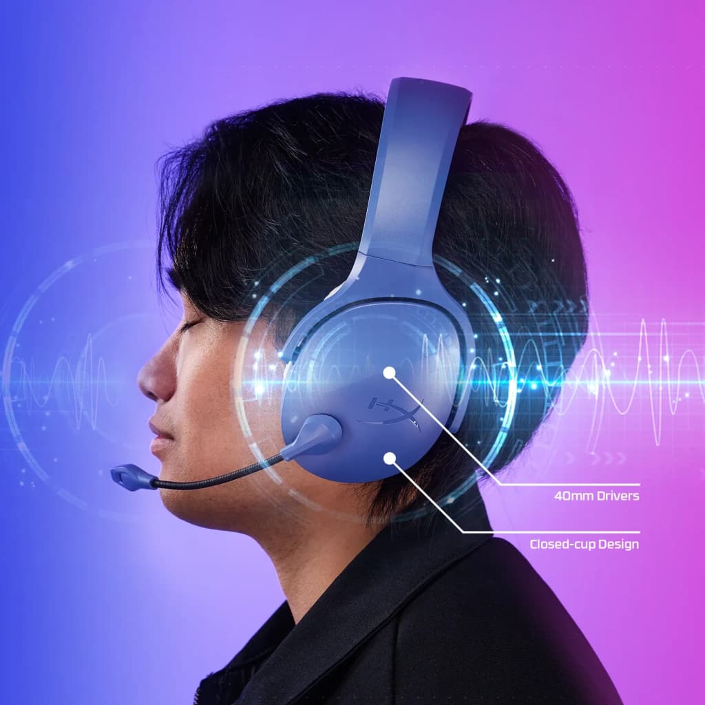 Auriculares Gaming HyperX Cloud Jet Inalámbricos Micrófono, perfil: persona con auricular puesto, drivers 40mm y diseño