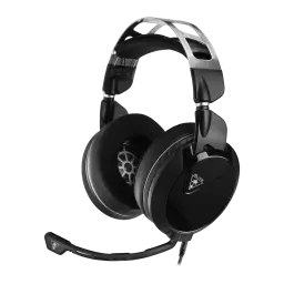 Casque Gaming Turtle Beach Elite Pro 2 Sans Fil Micro Boom, vue latérale: arceau métallique argenté, coussinets noirs