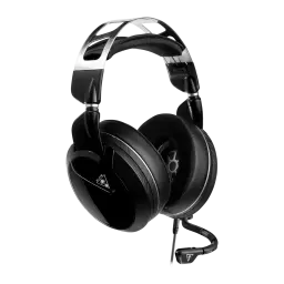 Casque Gaming Turtle Beach Elite Pro 2 Sans Fil Micro Boom, vue latérale: arceau métallique, coussinets noirs et micro boom