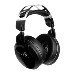 Casque Gaming Turtle Beach Elite Pro 2 Sans Fil Micro Boom, vue latérale: arceau métallique argenté et coussinets noirs