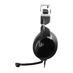 Casque Gaming Turtle Beach Elite Pro 2 Sans Fil Micro Boom, vue latérale: coque noire avec arceau argenté et micro boom