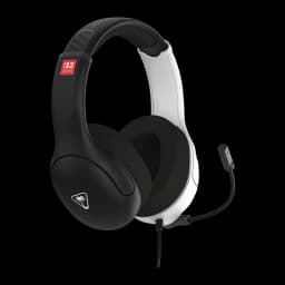 Casque Gaming Turtle Beach Airlite Fit Microphone Boom avec Mute, vue latérale: arceau blanc et noir, coussinets et micro